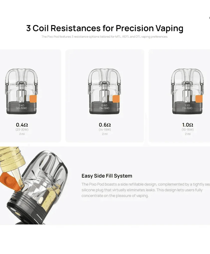 ASPIRE PIXO霧克斯煙彈空倉官網